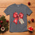 Christmas Pregnancy Announcement T Shirt Coquette Bow Xmas Maternity Gift - Wonder Print Shop