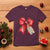 Christmas Pregnancy Announcement T Shirt Coquette Bow Xmas Maternity Gift - Wonder Print Shop