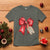 Christmas Pregnancy Announcement T Shirt Coquette Bow Xmas Maternity Gift - Wonder Print Shop