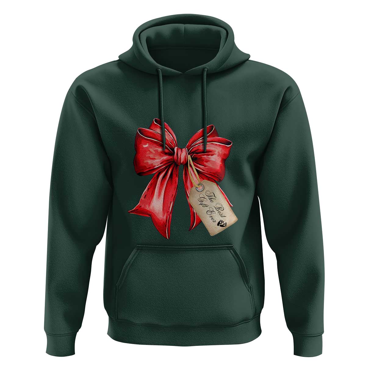 Christmas Pregnancy Announcement Hoodie Coquette Bow Xmas Maternity Gift