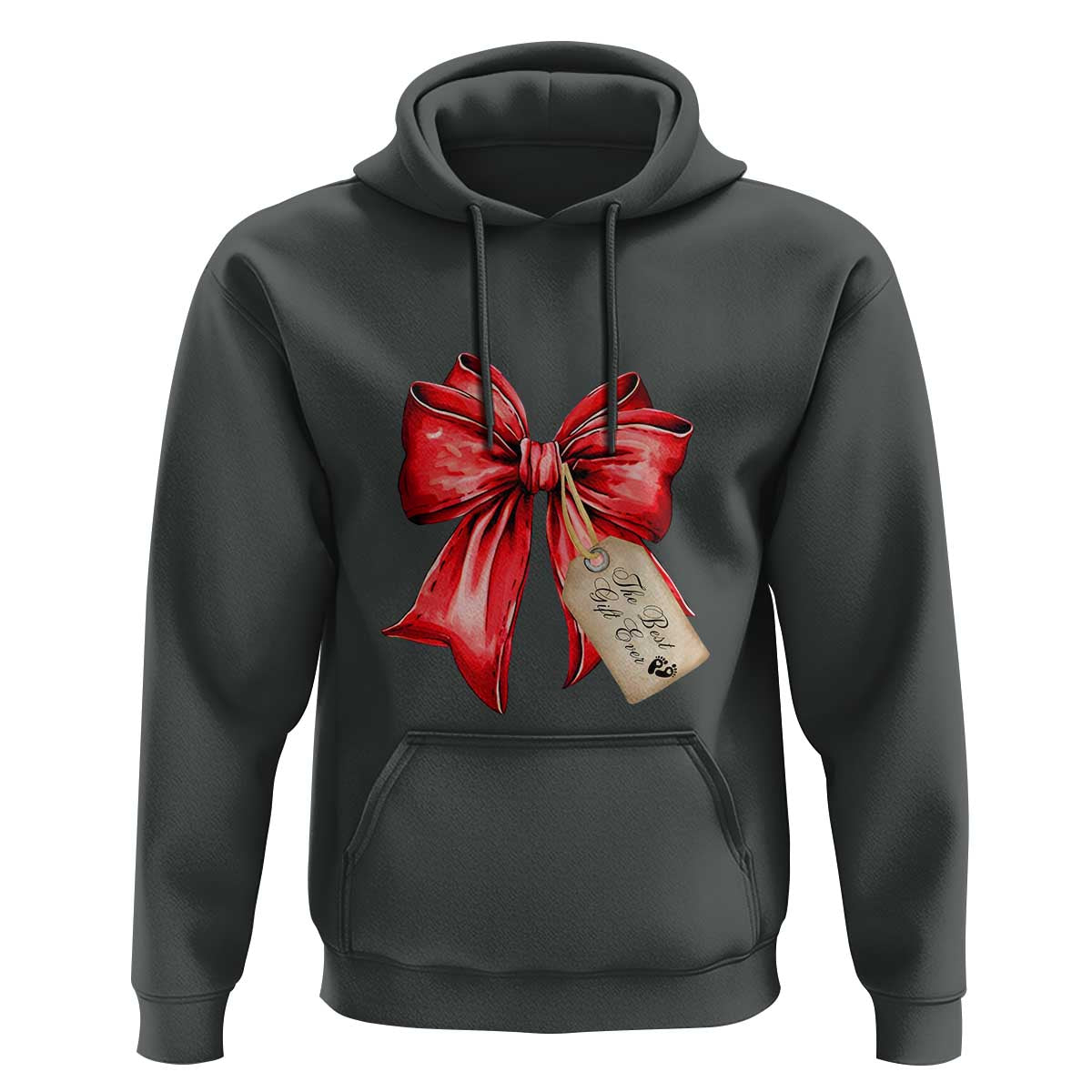 Christmas Pregnancy Announcement Hoodie Coquette Bow Xmas Maternity Gift