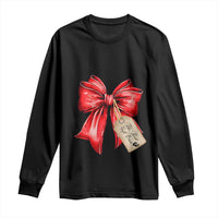 Christmas Pregnancy Announcement Long Sleeve Shirt Coquette Bow Xmas Maternity Gift