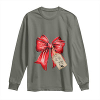 Christmas Pregnancy Announcement Long Sleeve Shirt Coquette Bow Xmas Maternity Gift