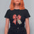Christmas Pregnancy Announcement T Shirt For Women Coquette Bow Xmas Maternity Gift - Wonder Print Shop