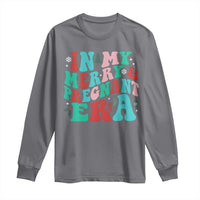Christmas Pregnancy Announcement Long Sleeve Shirt Merry & Pregnant Era Cute Groovy Christmas Holiday Xmas
