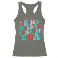 Christmas Pregnancy Announcement Racerback Tank Top Merry & Pregnant Era Cute Groovy Christmas Holiday Xmas