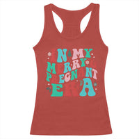 Christmas Pregnancy Announcement Racerback Tank Top Merry & Pregnant Era Cute Groovy Christmas Holiday Xmas
