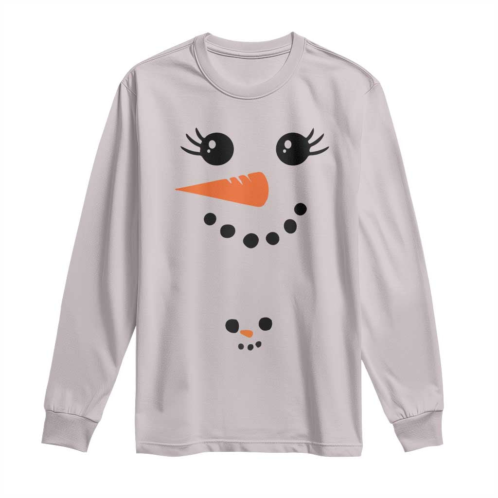 Christmas Pregnancy Announcement Long Sleeve Shirt Snowman Face Xmas Maternity Gift
