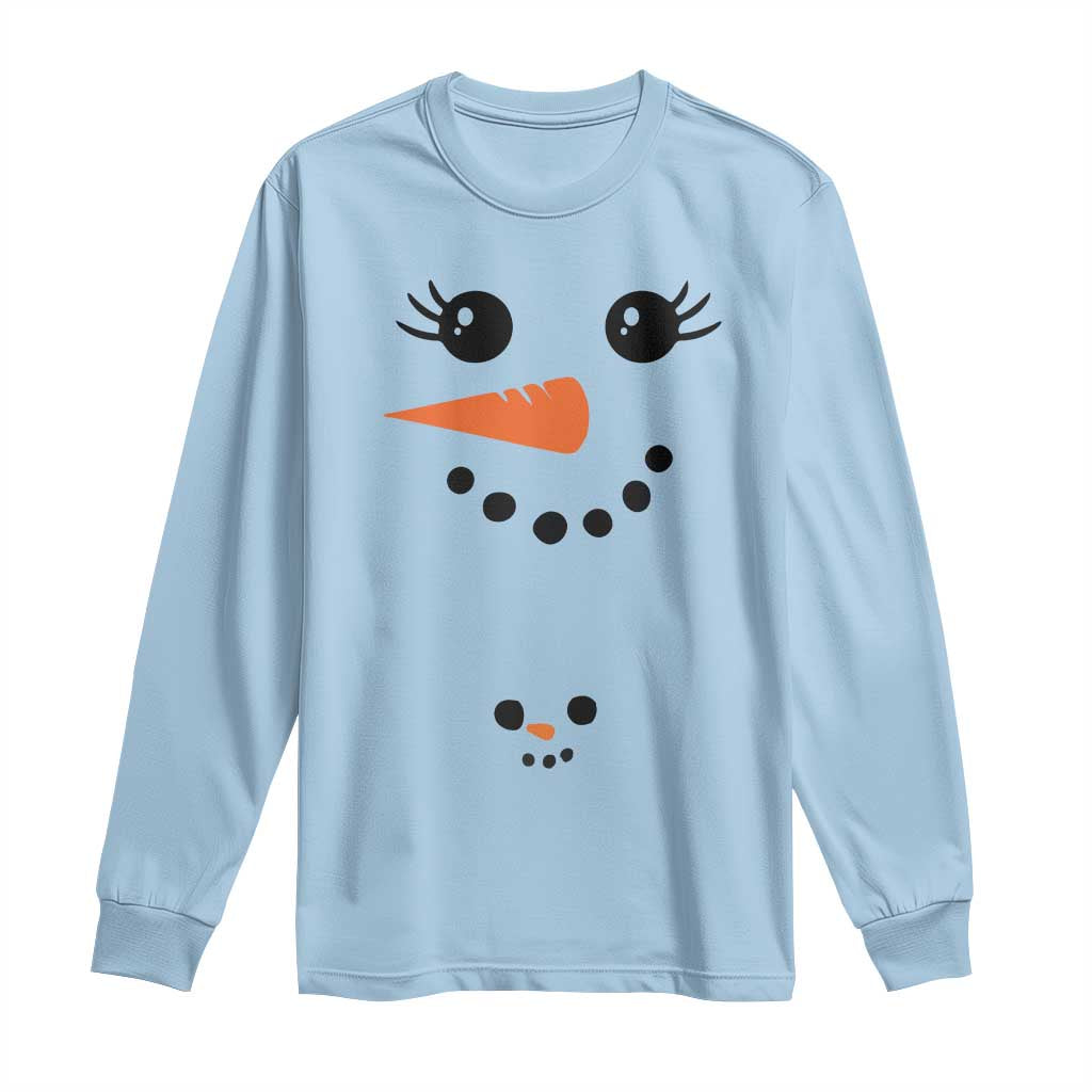 Christmas Pregnancy Announcement Long Sleeve Shirt Snowman Face Xmas Maternity Gift