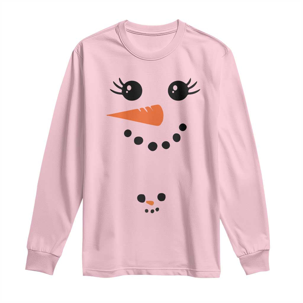 Christmas Pregnancy Announcement Long Sleeve Shirt Snowman Face Xmas Maternity Gift