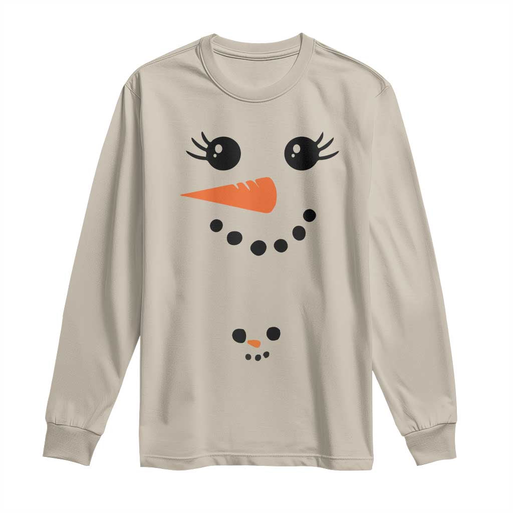 Christmas Pregnancy Announcement Long Sleeve Shirt Snowman Face Xmas Maternity Gift