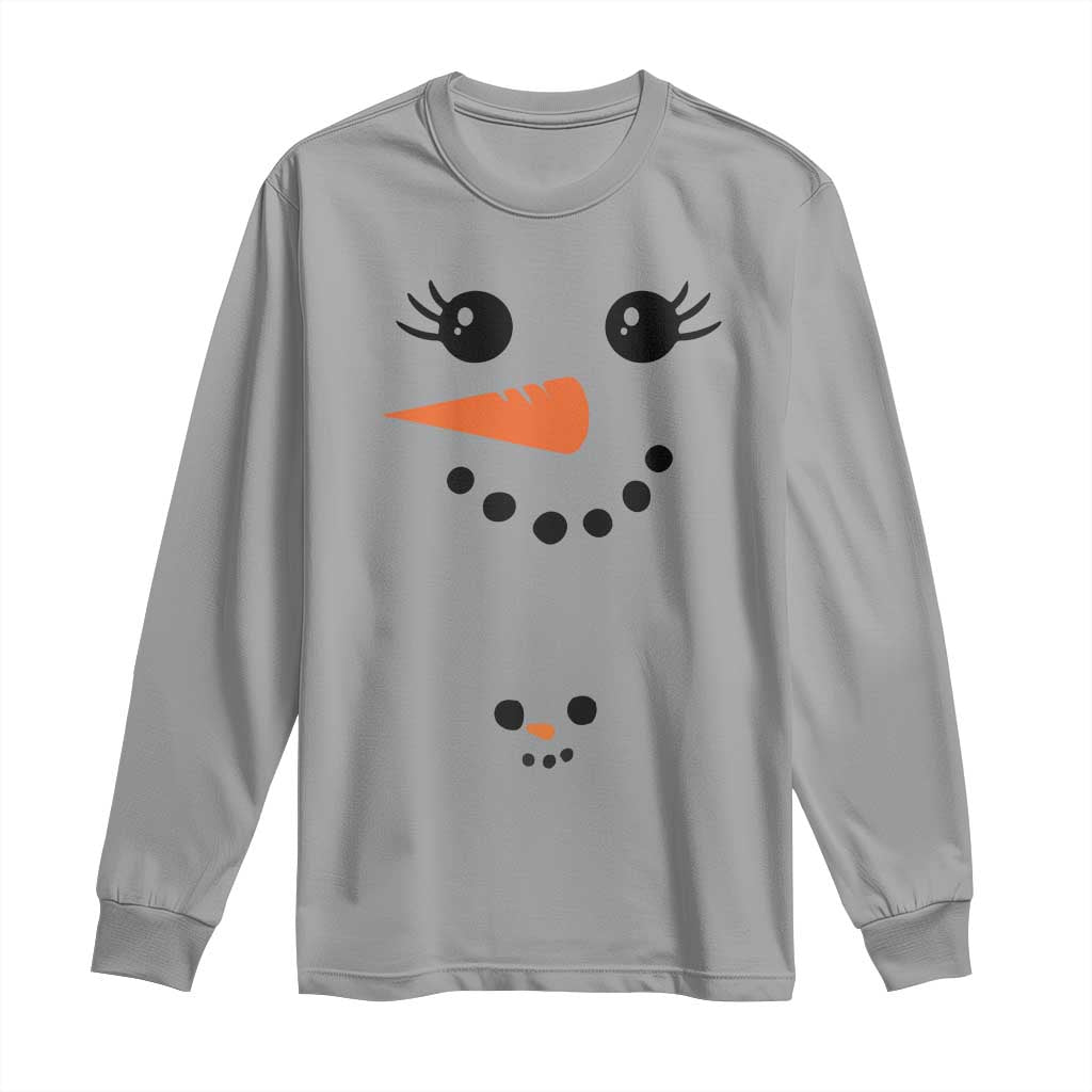 Christmas Pregnancy Announcement Long Sleeve Shirt Snowman Face Xmas Maternity Gift