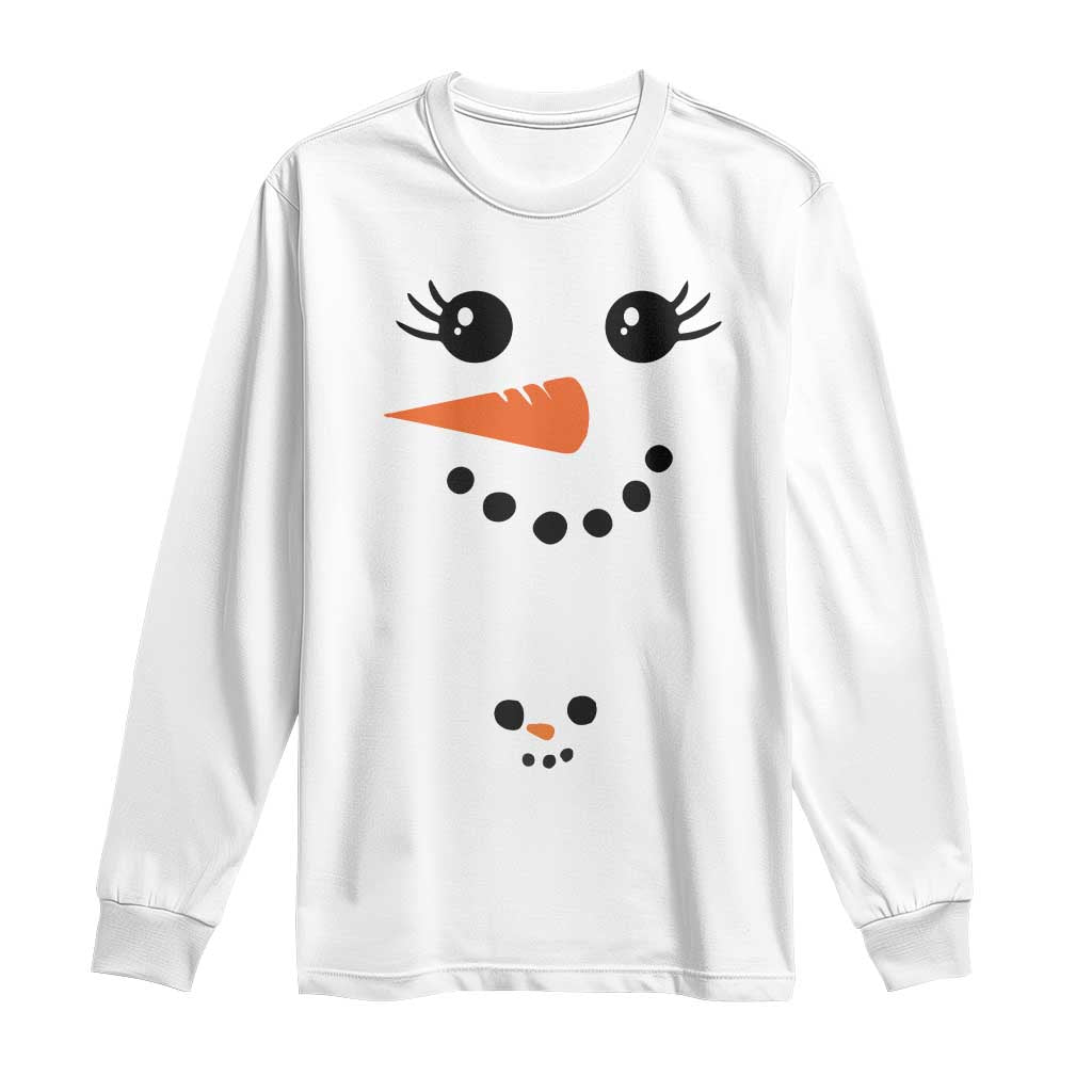 Christmas Pregnancy Announcement Long Sleeve Shirt Snowman Face Xmas Maternity Gift