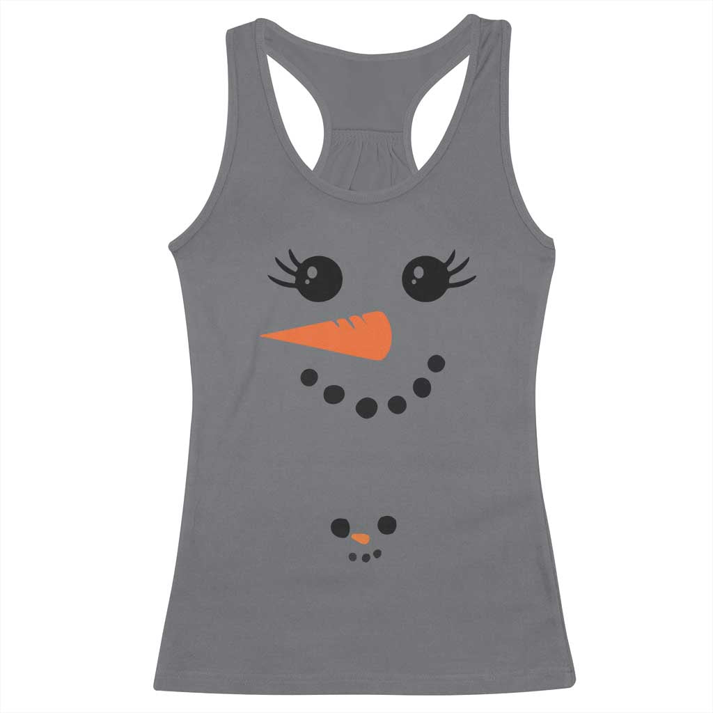 Christmas Pregnancy Announcement Racerback Tank Top Snowman Face Xmas Maternity Gift