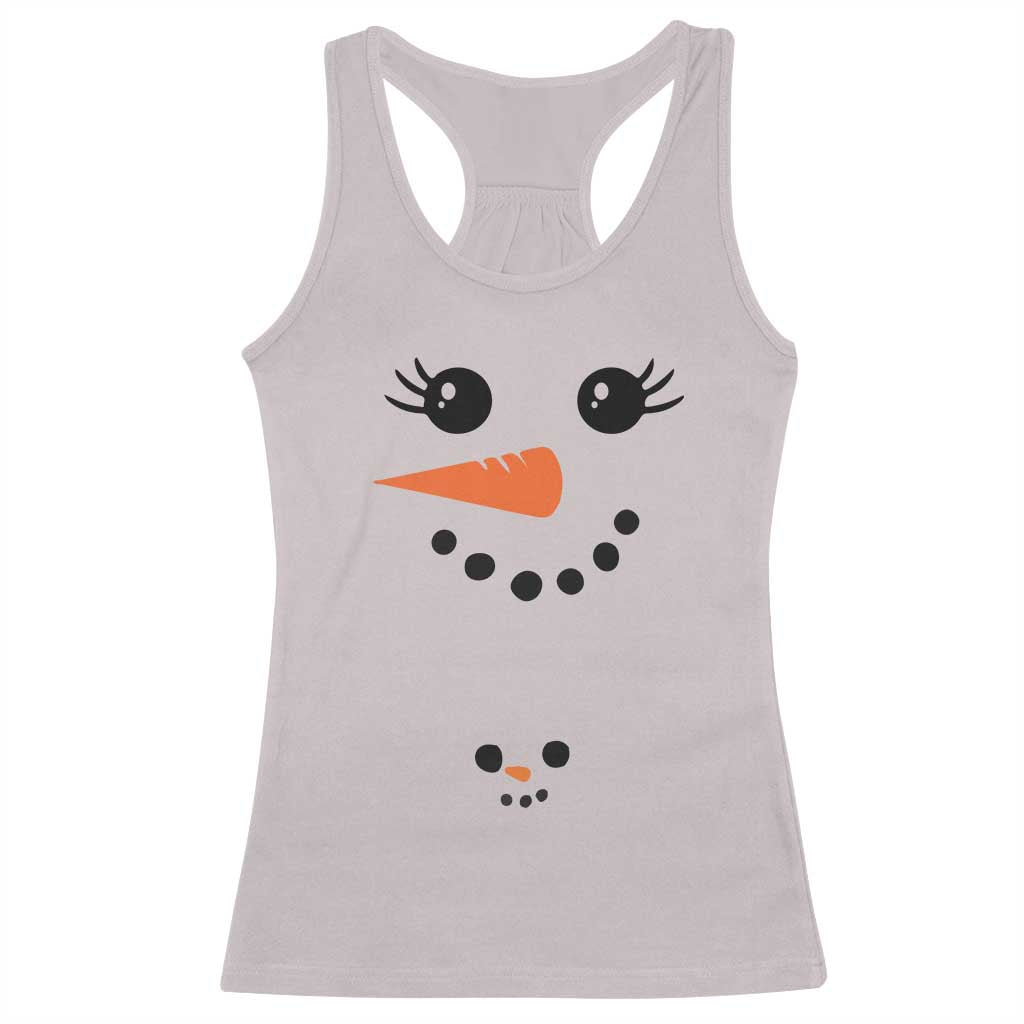 Christmas Pregnancy Announcement Racerback Tank Top Snowman Face Xmas Maternity Gift