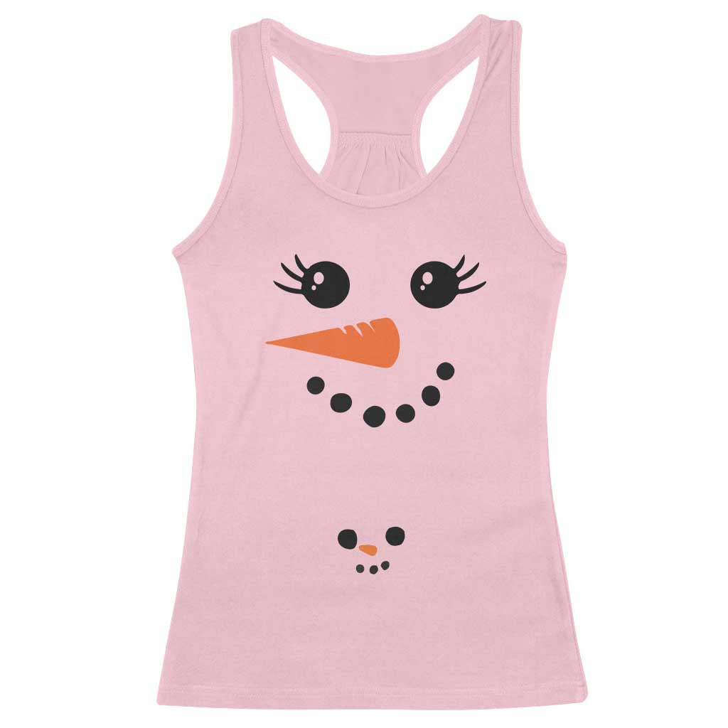 Christmas Pregnancy Announcement Racerback Tank Top Snowman Face Xmas Maternity Gift