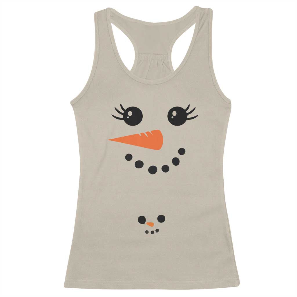 Christmas Pregnancy Announcement Racerback Tank Top Snowman Face Xmas Maternity Gift