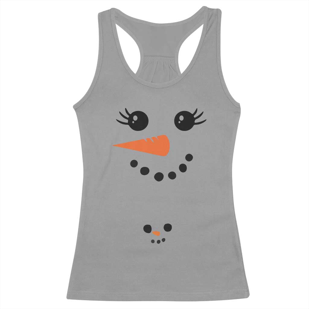 Christmas Pregnancy Announcement Racerback Tank Top Snowman Face Xmas Maternity Gift