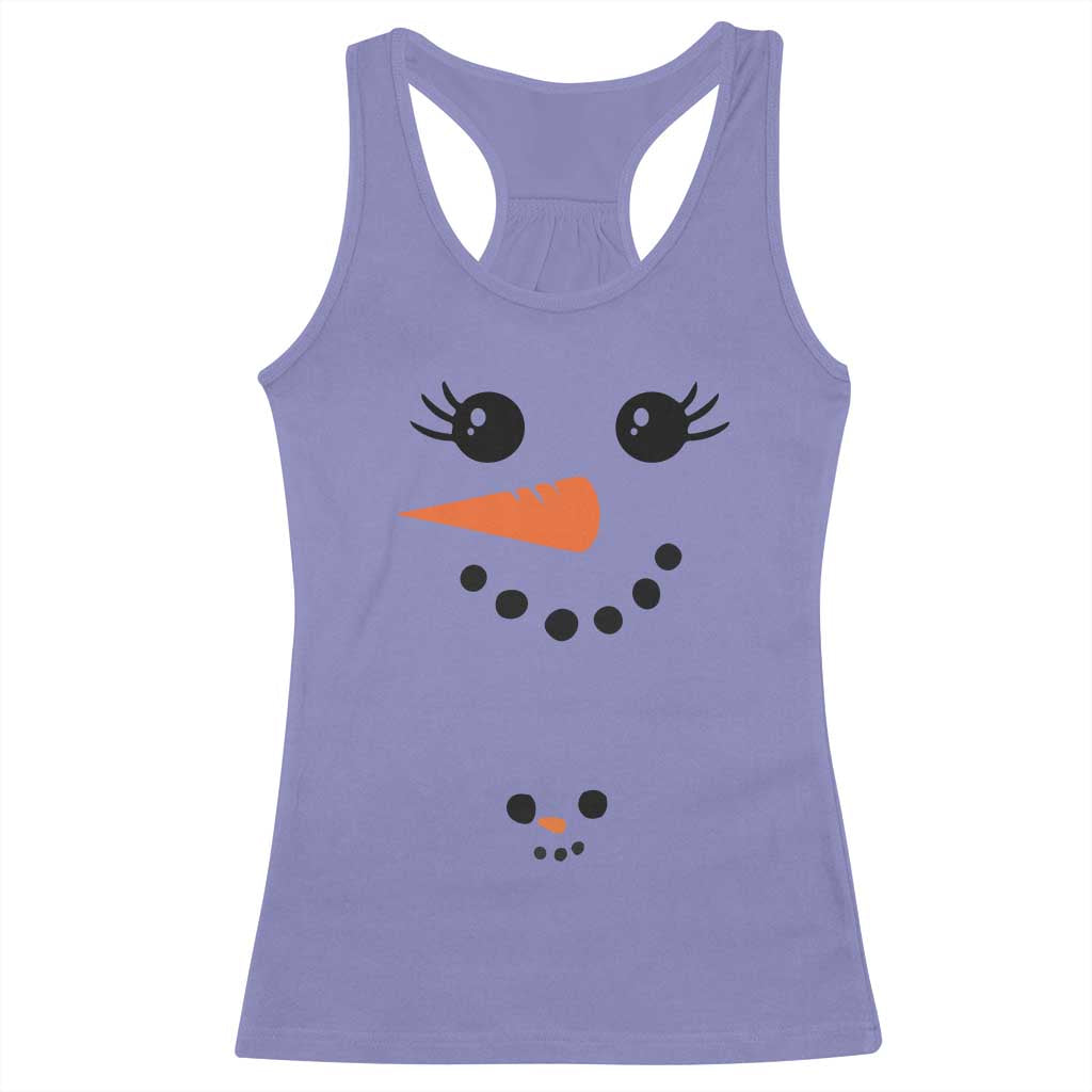 Christmas Pregnancy Announcement Racerback Tank Top Snowman Face Xmas Maternity Gift