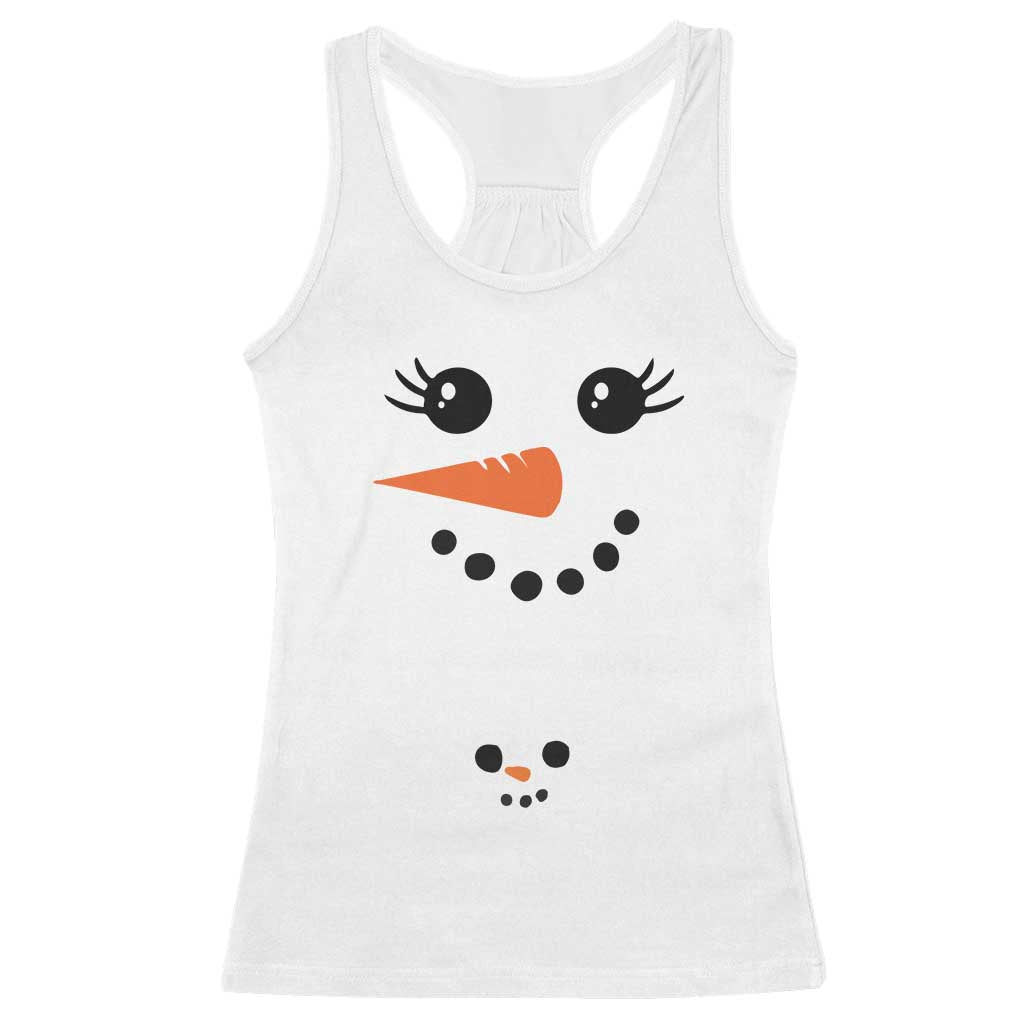 Christmas Pregnancy Announcement Racerback Tank Top Snowman Face Xmas Maternity Gift