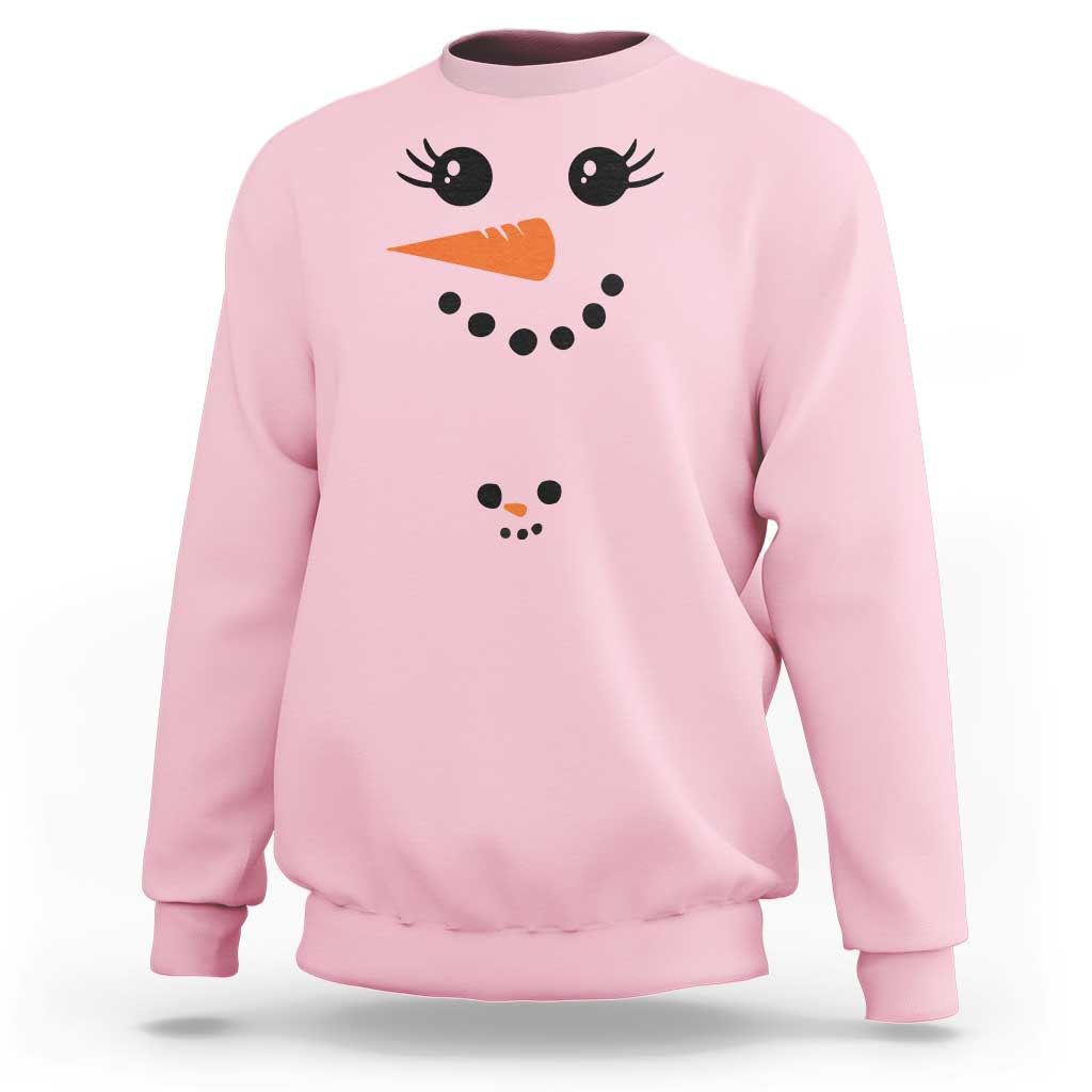 Christmas Pregnancy Announcement Sweatshirt Snowman Face Xmas Maternity Gift - Wonder Print Shop