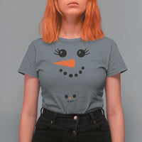 Christmas Pregnancy Announcement T Shirt For Women Snowman Face Xmas Maternity Gift - Wonder Print Shop
