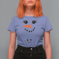 Christmas Pregnancy Announcement T Shirt For Women Snowman Face Xmas Maternity Gift - Wonder Print Shop
