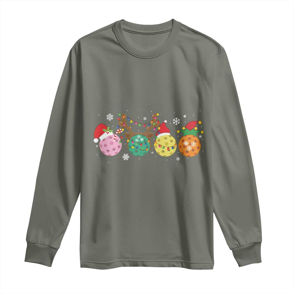 Funny Pickleball Lover Christmas Long Sleeve Shirt