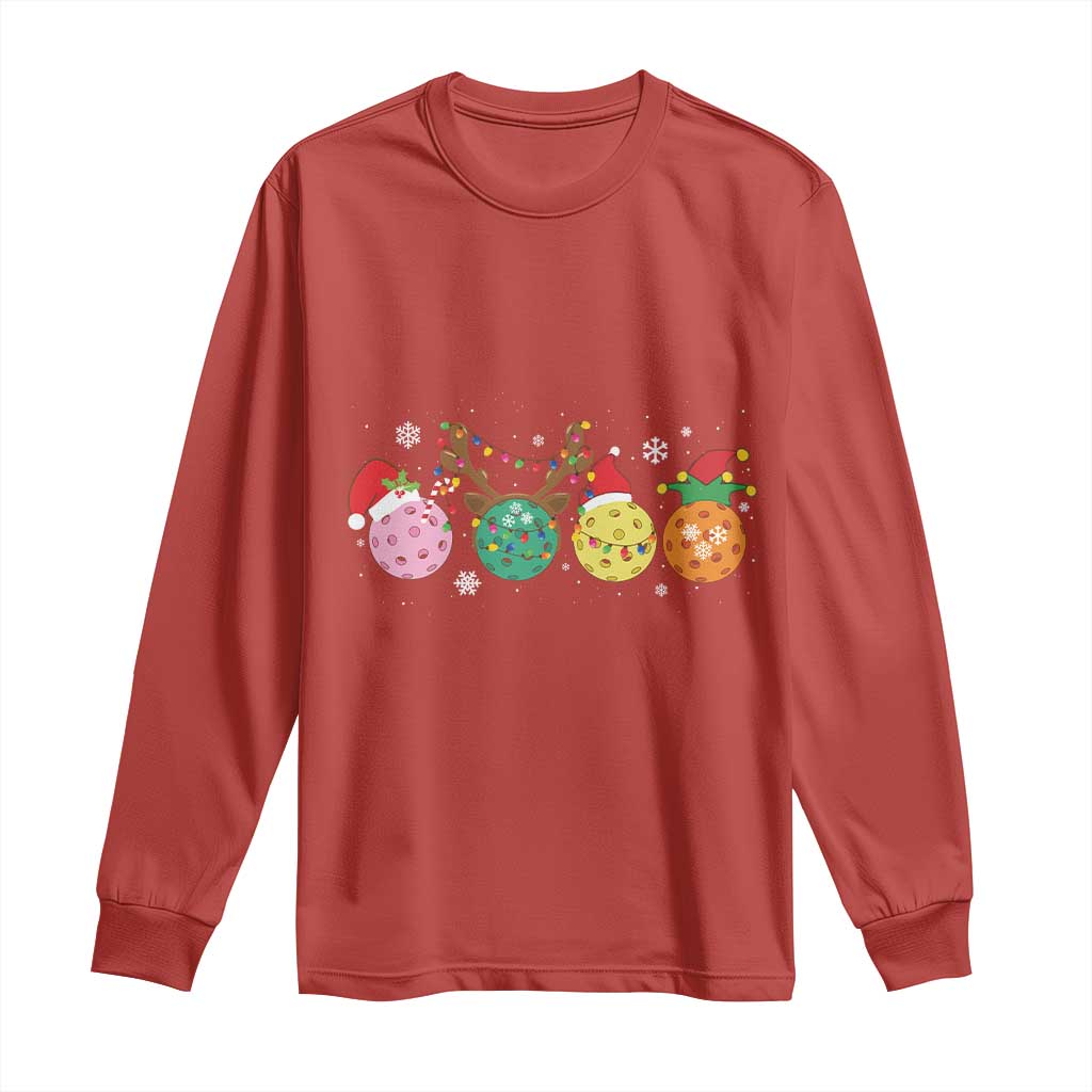 Funny Pickleball Lover Christmas Long Sleeve Shirt