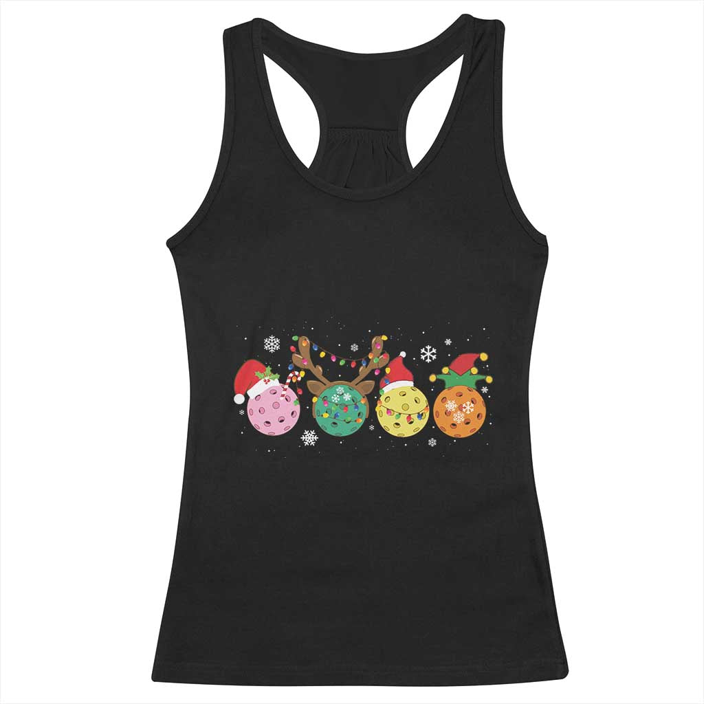 Funny Pickleball Lover Christmas Racerback Tank Top