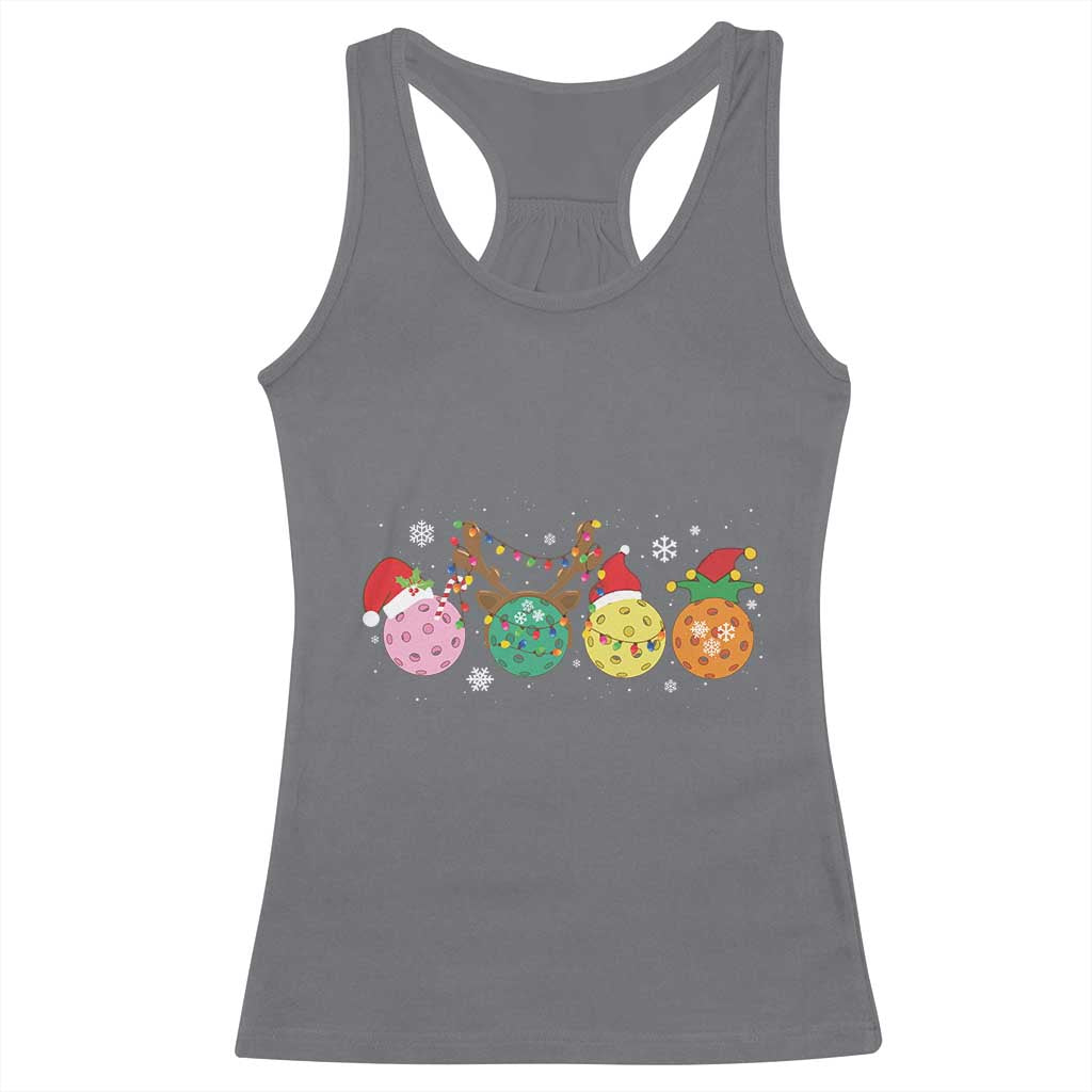 Funny Pickleball Lover Christmas Racerback Tank Top