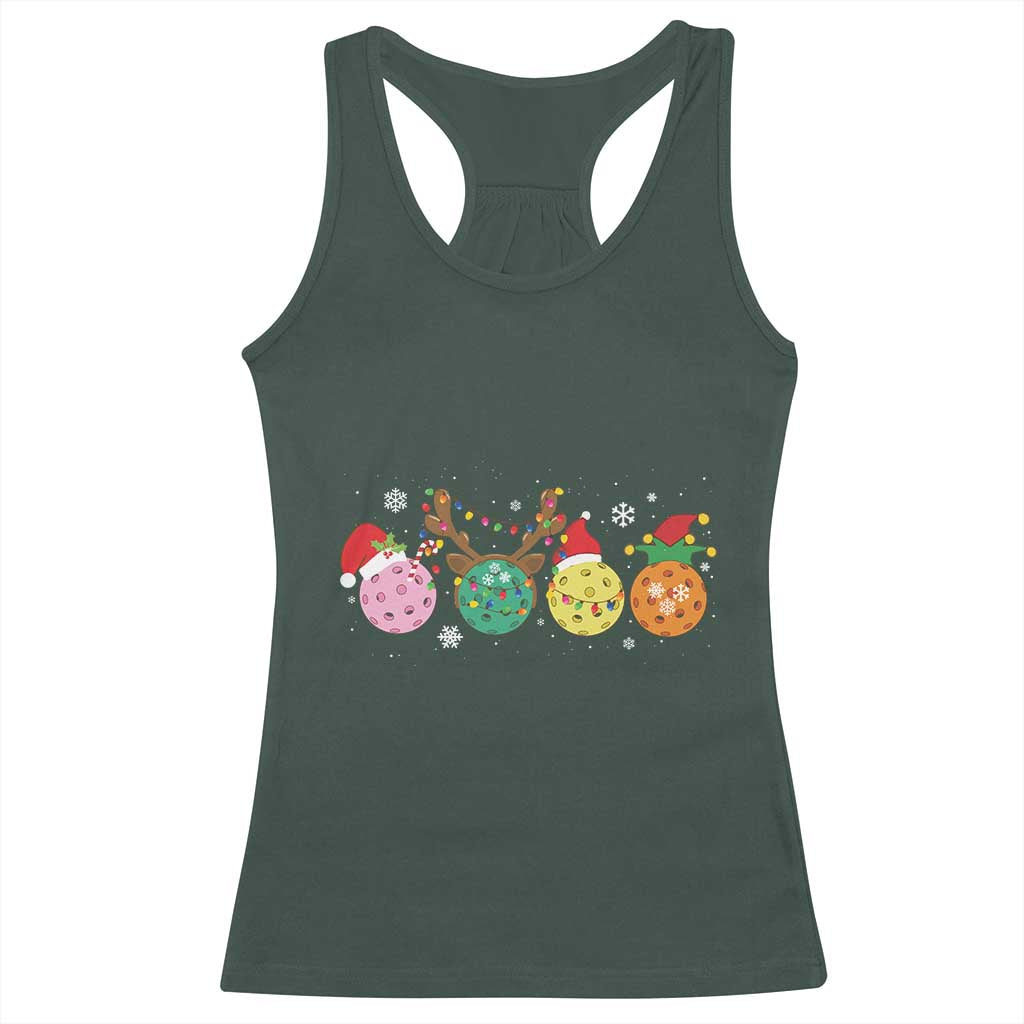Funny Pickleball Lover Christmas Racerback Tank Top