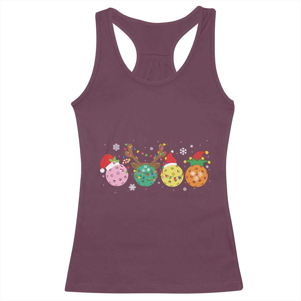 Funny Pickleball Lover Christmas Racerback Tank Top