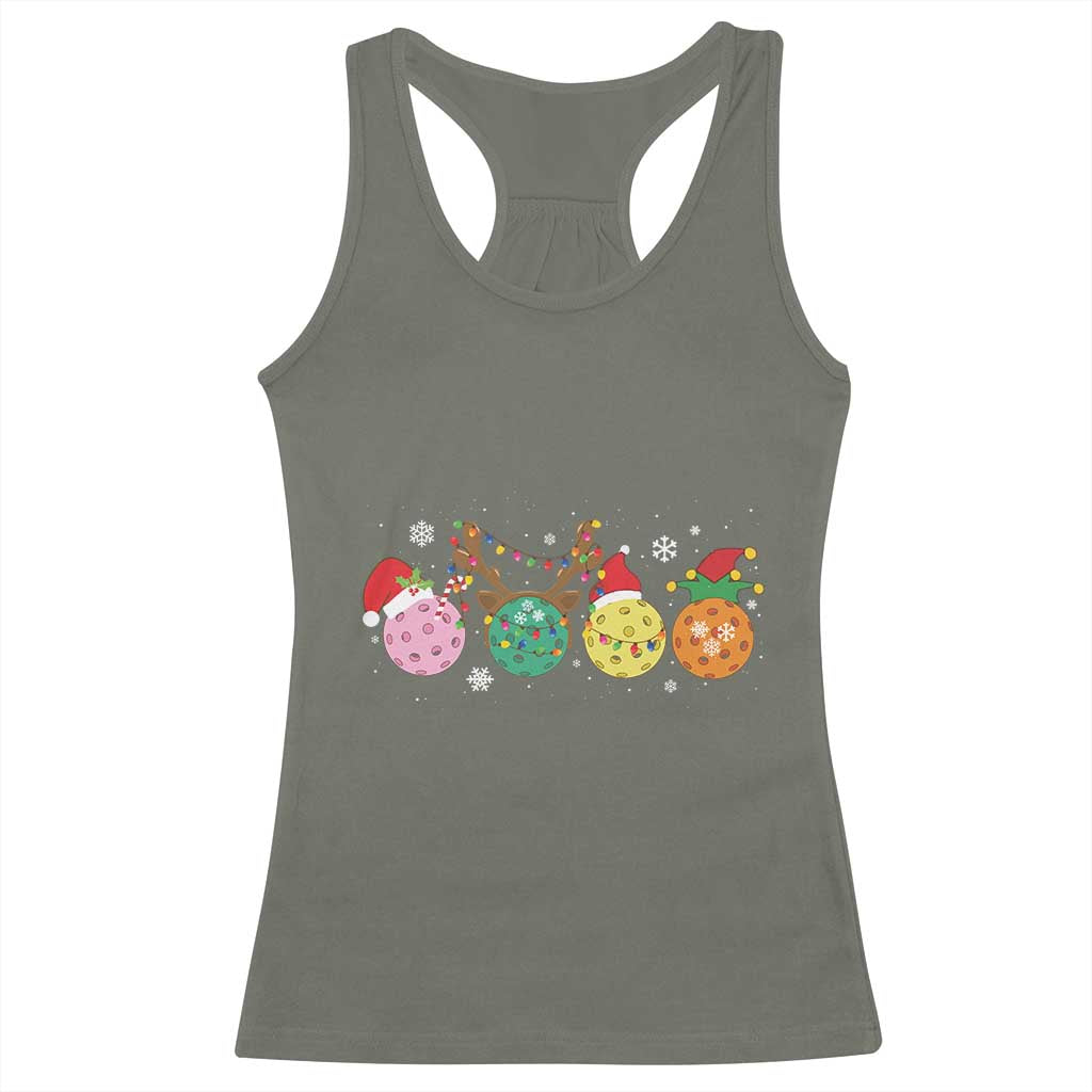 Funny Pickleball Lover Christmas Racerback Tank Top