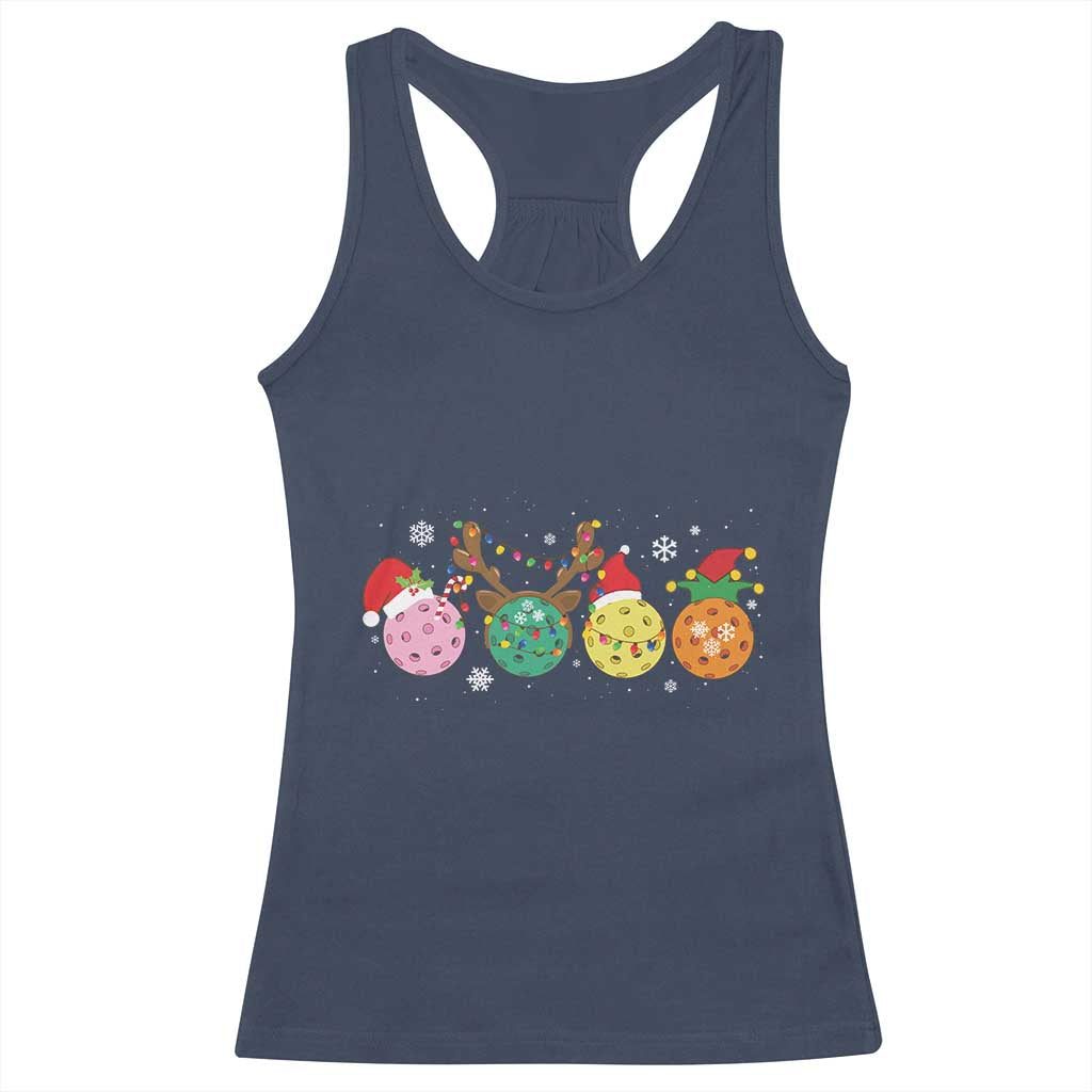 Funny Pickleball Lover Christmas Racerback Tank Top