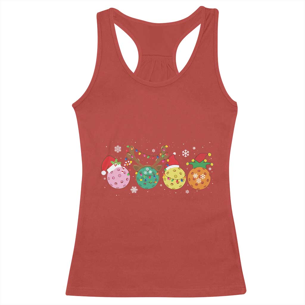 Funny Pickleball Lover Christmas Racerback Tank Top