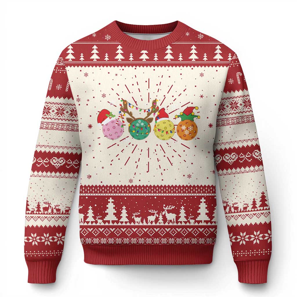 Funny Pickleball Ugly Christmas Sweater - Wonder Print Shop