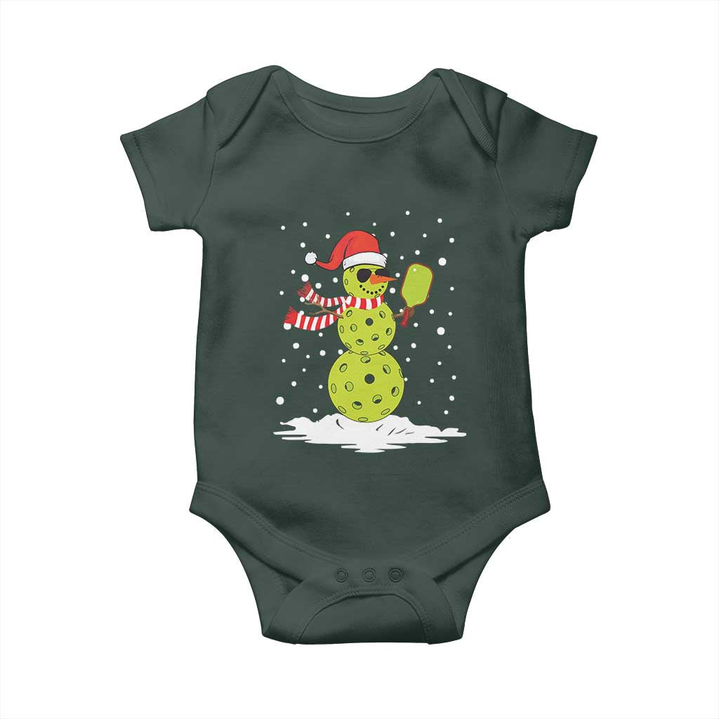 Pickleball Christmas Baby Onesie Santa Hat Snowman Xmas