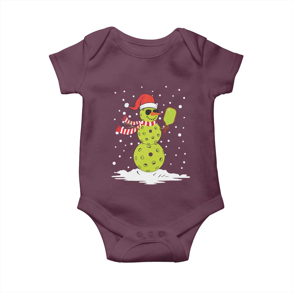 Pickleball Christmas Baby Onesie Santa Hat Snowman Xmas
