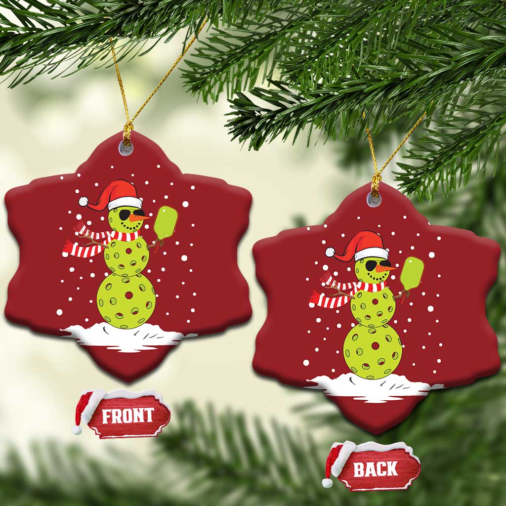 Pickleball Christmas Ornament Santa Hat Snowman Xmas - Wonder Print Shop