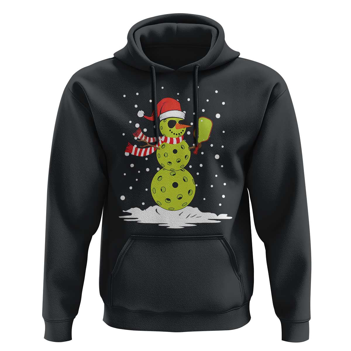 Pickleball Christmas Hoodie Santa Hat Snowman Xmas