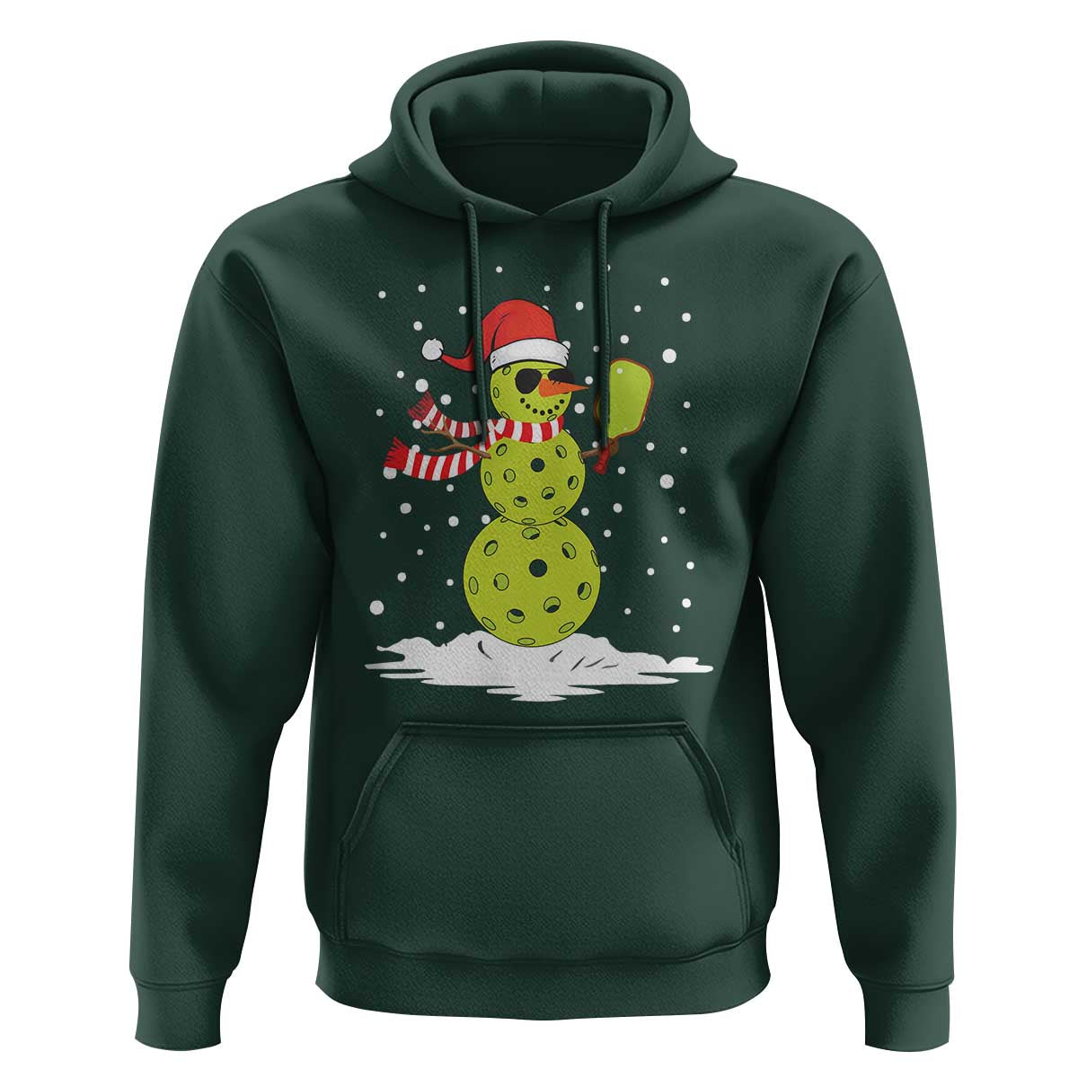 Pickleball Christmas Hoodie Santa Hat Snowman Xmas