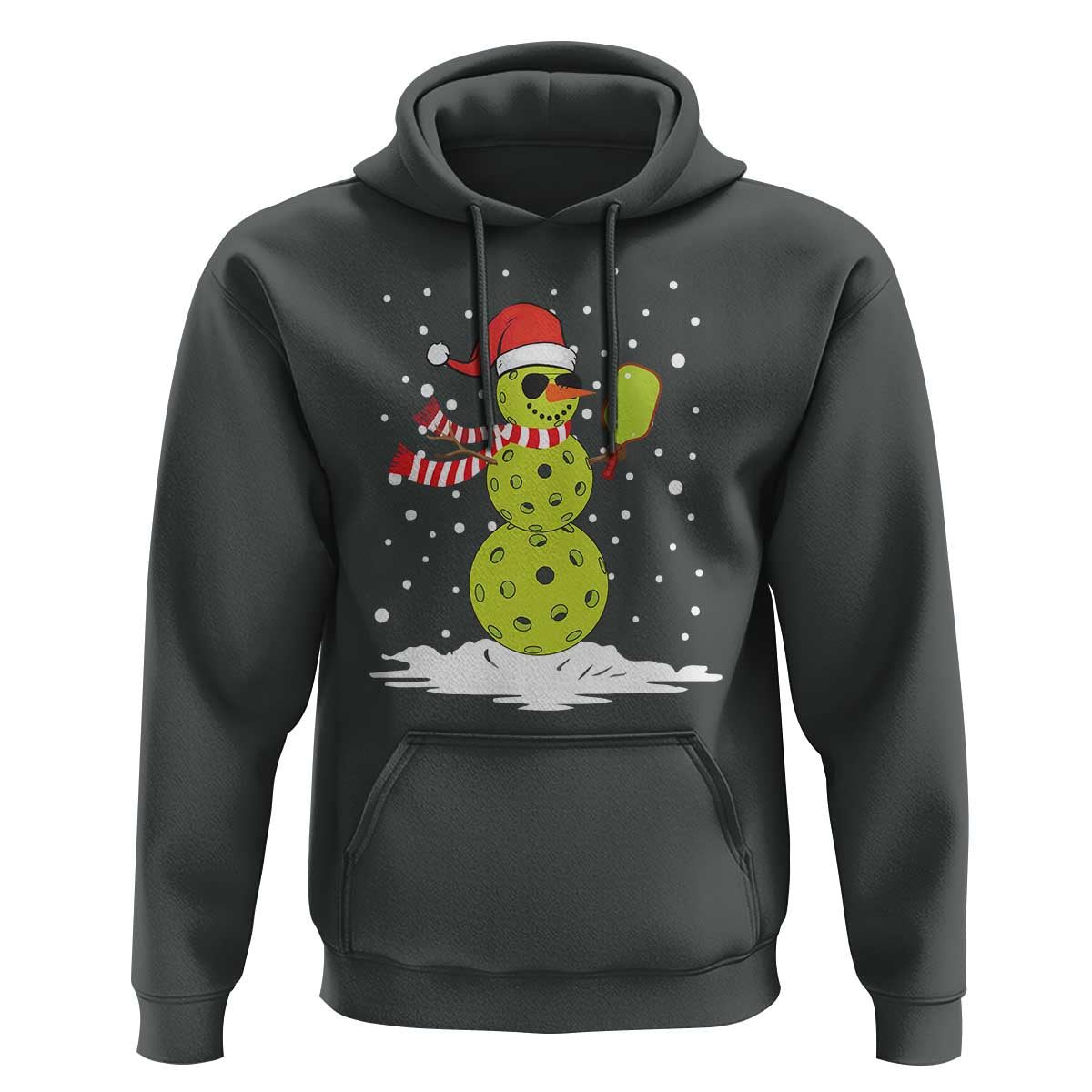Pickleball Christmas Hoodie Santa Hat Snowman Xmas