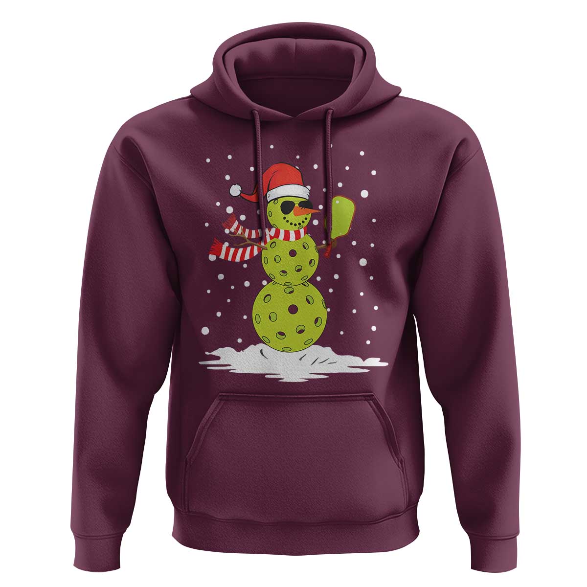 Pickleball Christmas Hoodie Santa Hat Snowman Xmas