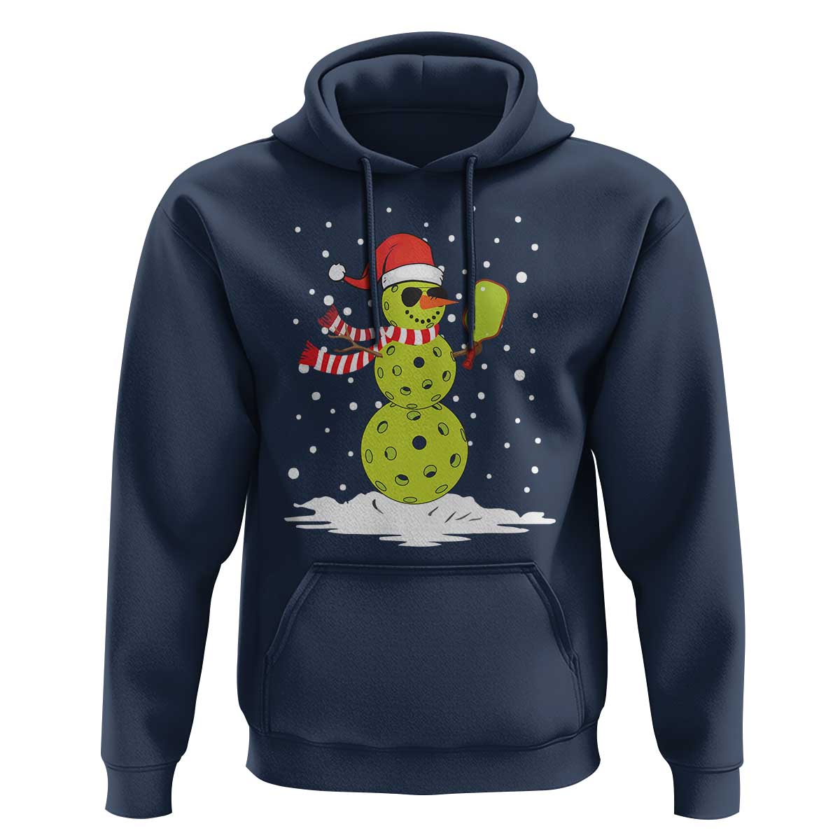 Pickleball Christmas Hoodie Santa Hat Snowman Xmas