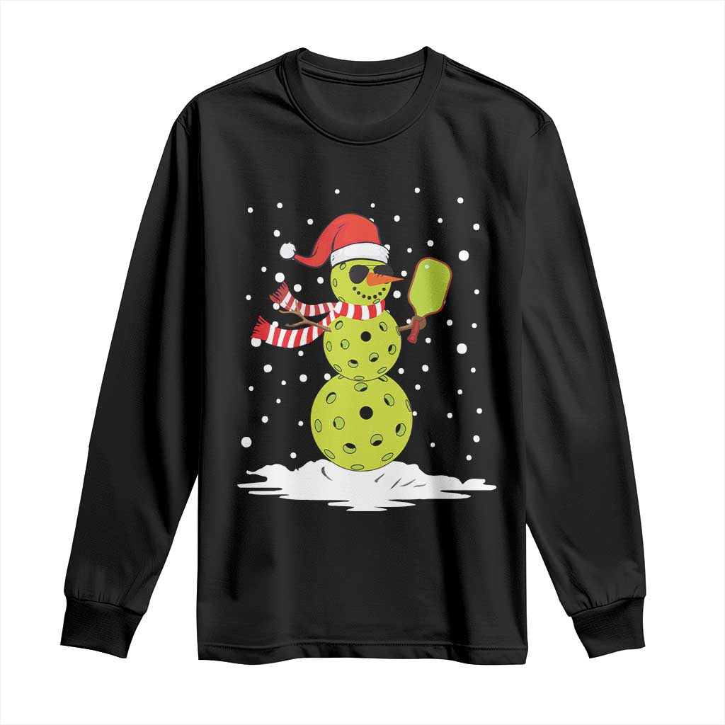 Pickleball Christmas Long Sleeve Shirt Santa Hat Snowman Xmas