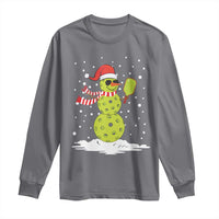 Pickleball Christmas Long Sleeve Shirt Santa Hat Snowman Xmas