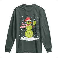 Pickleball Christmas Long Sleeve Shirt Santa Hat Snowman Xmas