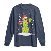 Pickleball Christmas Long Sleeve Shirt Santa Hat Snowman Xmas