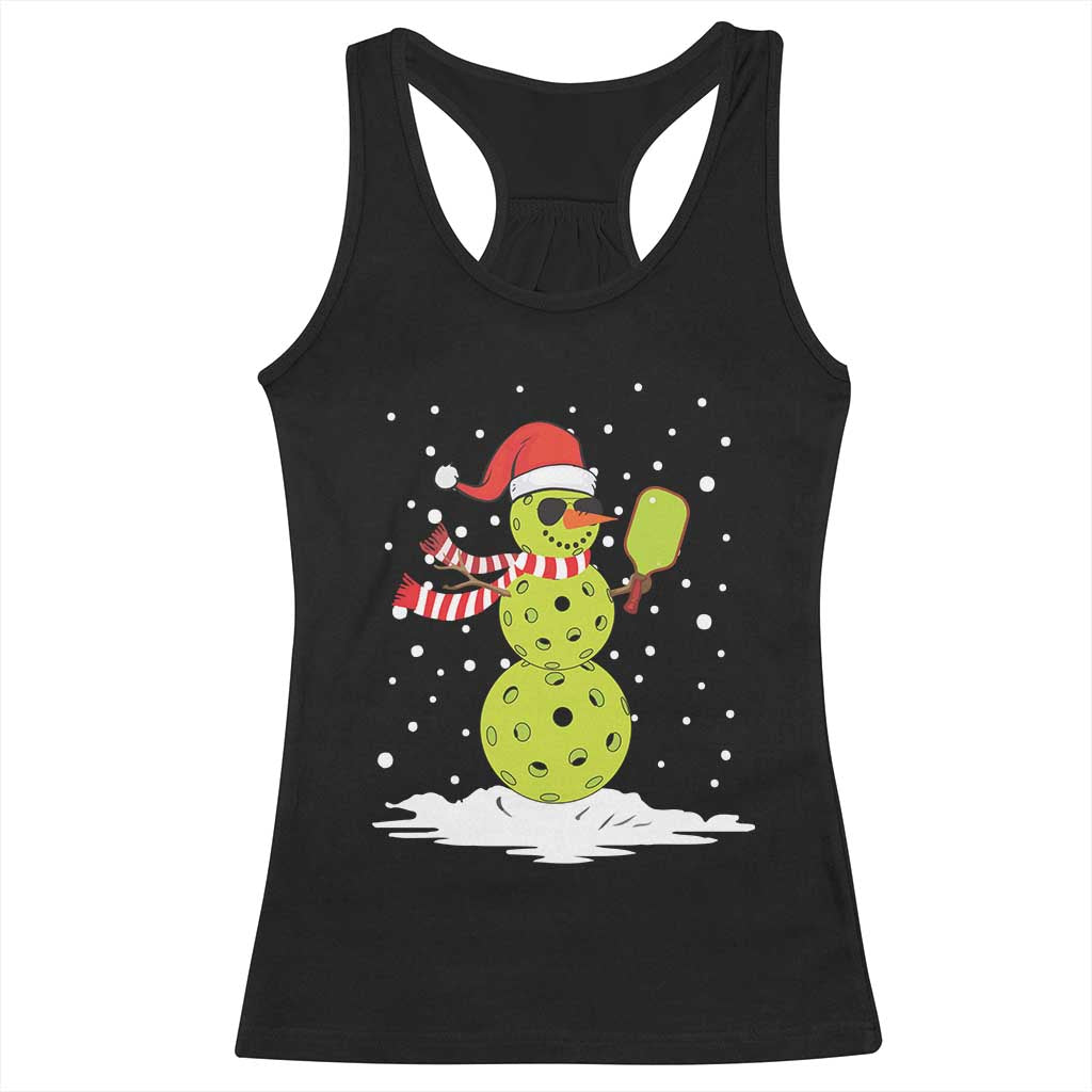Pickleball Christmas Racerback Tank Top Santa Hat Snowman Xmas